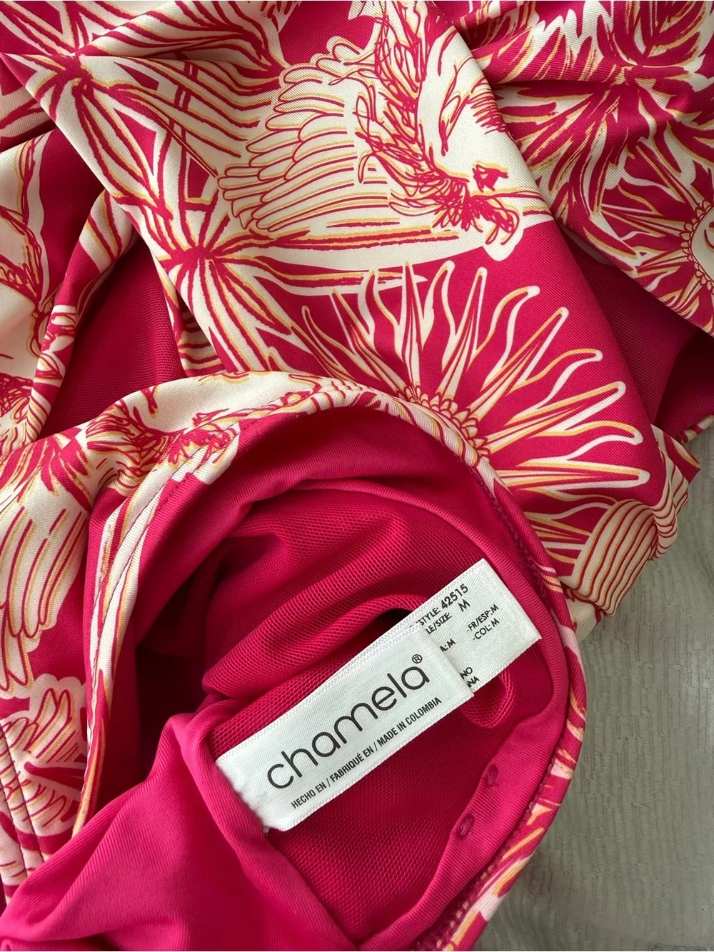 Chamela Colombia One Piece Swimsuit M Pink